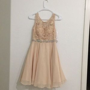 Champagne colored homecoming dress